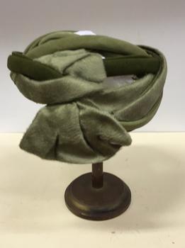 Green & Black Felt Ribbon Hat