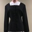 Charcoal Grey Pinstripe Wool Jacket, Grey Skirt and White Blouse by Theodore and Scanlan