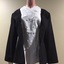 Charcoal Grey Pinstripe Wool Jacket, Grey Skirt and White Blouse by Theodore and Scanlan