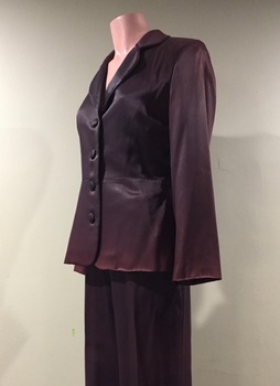 Brown Satin Pants-suit