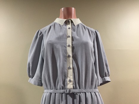 Grey & Cream Crepe Dress / by Nouvelle, 1960s