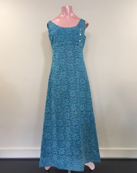 Turquoise Lace Cocktail Dress, 1950s