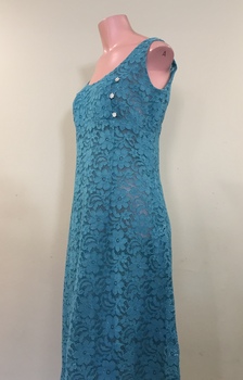 Turquoise Lace Cocktail Dress, 1950s