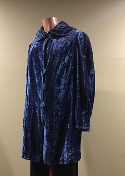 Royal Blue Crushed Velvet Evening Cape