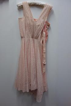 Pink Lace Cocktail Dress, 1950s