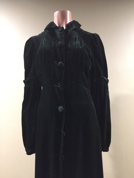 Dark Green Velvet Evening Coat, 1930s