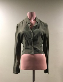 Olive Green Silk Blouse