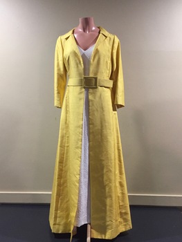 Yellow Silk Evening Coat