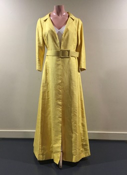Yellow Silk Evening Coat