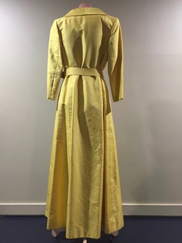 Yellow Silk Evening Coat