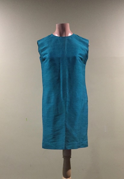 Clothing - Blue Silk Dress, Pam Parker, 1960s