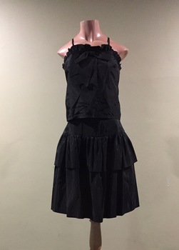Two-Piece Black Acetate Evening Dress