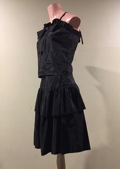 Two-Piece Black Acetate Evening Dress