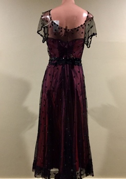 Silk Taffeta & Lace Cocktail Dress, 1950s