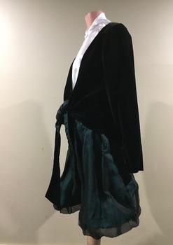 Dark Green Silk Cullottes & Black Velvet Jacket