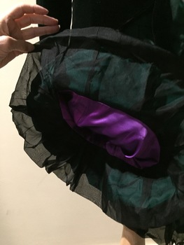 Dark Green Silk Cullottes & Black Velvet Jacket