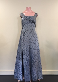 Silver & Pink Satin Cocktail Dress, 1950s