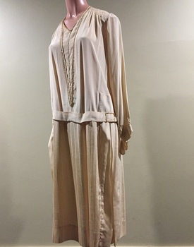 Cream Crepe-de-Chine Dress, 1920s