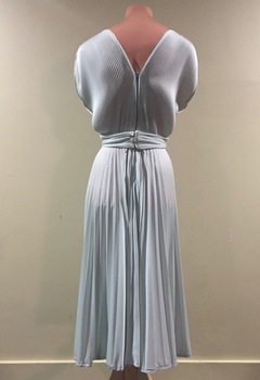  Ice-Green Sun-Ray Pleated Dress
