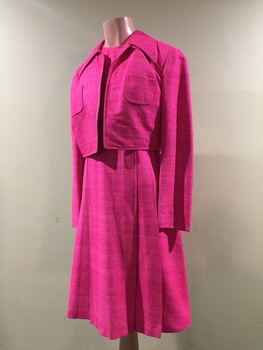 Pink Raw Silk Skirt and Jacket