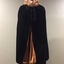 Reversible Black Velvet and Apricot Silk Evening Cape