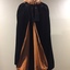 Reversible Black Velvet and Apricot Silk Evening Cape