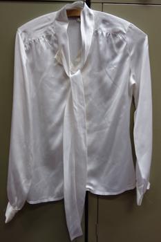 White Satin Polyester Blouse