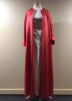 Coral Satin Evening Coat