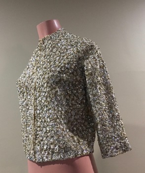 Gold Satin & Sequin Evening Jacket