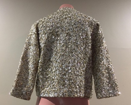 Gold Satin & Sequin Evening Jacket