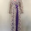 Cream & Purple Brocade Evening Dress, 1960s