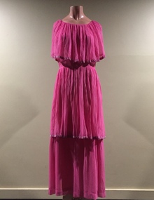 Tiered, Pink Chiffon Evening Dress / by Hartnell of Melbourne, 1960s