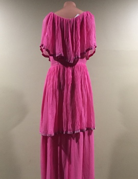 Tiered, Pink Chiffon Evening Dress / by Hartnell of Melbourne, 1960s