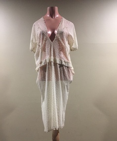 Drop-Waisted, Cream Lace Dress, 1920s