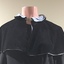 Black velvet evening cape with blue silk lining