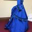 Blue Silk & Velvet Jacket and Skirt, circa 1868-72