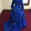 Blue Silk & Velvet Jacket and Skirt, circa 1868-72