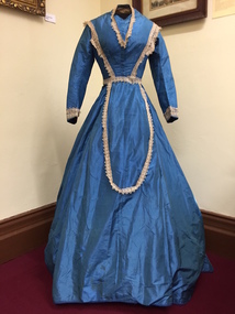 Blue Silk Day Dress, 1860s