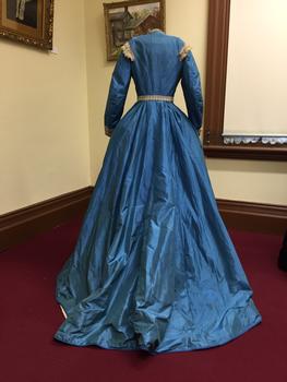 Blue Silk Day Dress, 1860s
