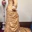 Gold Silk Taffeta Wedding Dress with Silk Braid & Tassles, circa 1879