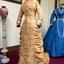 Gold Silk Taffeta Wedding Dress with Silk Braid & Tassles, circa 1879