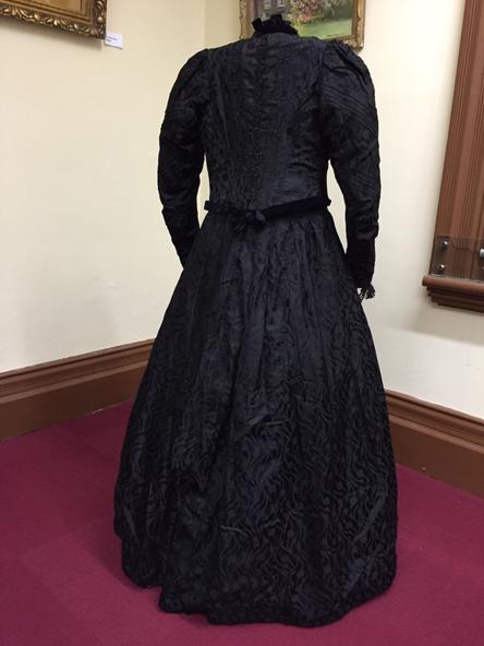 Clothing - Black Silk Damask Mourning Outfit, c.1898