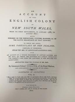 An account of the English colony in New South Wales : with remarks on the dispositions, customs, manners, &c. of the native inhabitants of that country, to which are added, some particulars of New Zealand / compiled, by permission, from the Mss. of Lieutenant-Governor King by David Collins [Volume 2]