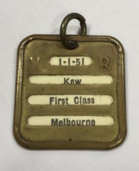 First Class Railway Ticket, Melbourne-Kew / Mr F.H. Noble, 1951