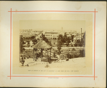 View of portion of the City of Sandhurst, as seen from the hill, Camp Reserve / [by] Nicholas Caire, circa 1876