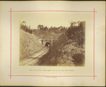 View of the railway tunnel through the big hill near Mount Herbert / [by] Nicholas Caire, circa 1876