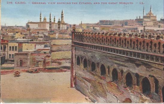 216 Cairo. - General view showing the citadel and the Great Mosque - LL