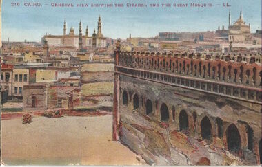 216 Cairo. - General view showing the citadel and the Great Mosque - LL