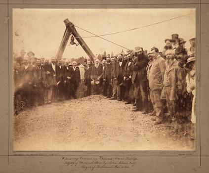 Opening Ceremony Victoria Street Bridge: Laying of memorial stone by John Adam Esq. Mayor of Richmond, March 31 1884