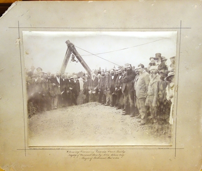 Opening Ceremony Victoria Street Bridge: Laying of memorial stone by John Adam Esq. Mayor of Richmond, March 31 1884